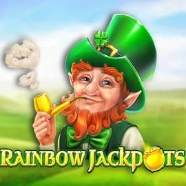 Rainbow Jackpots logo by Red Tiger Gaming at Dragonia Casino